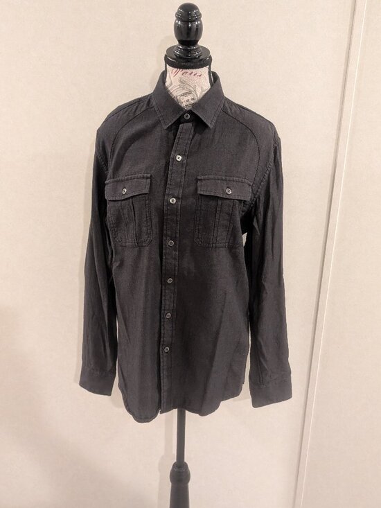 Rock & Republic Other - Rock & Republic Black Button Down Shirt Size S 100% Cotton Roll Tab Sleeve